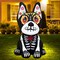 4FT Halloween Inflatables Dia de Los Muertos Dog(4ft Skull Dog)